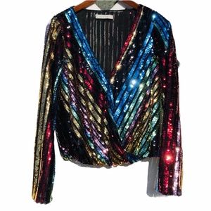 ATTICO**ALICE & OLIVIA***Sequined Gorgeous Top